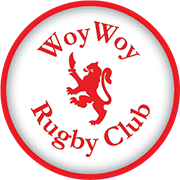 Woy Woy Rugby Club logo featuring a red lion on a white background, representing community sports and local engagement.