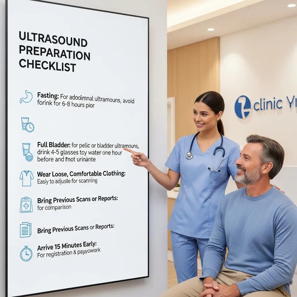 Patient checklist for preparing for an ultrasound appointment