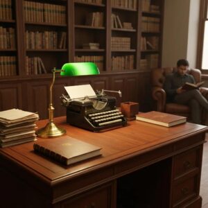 Professionals collaborating on document solutions in a modern office environment