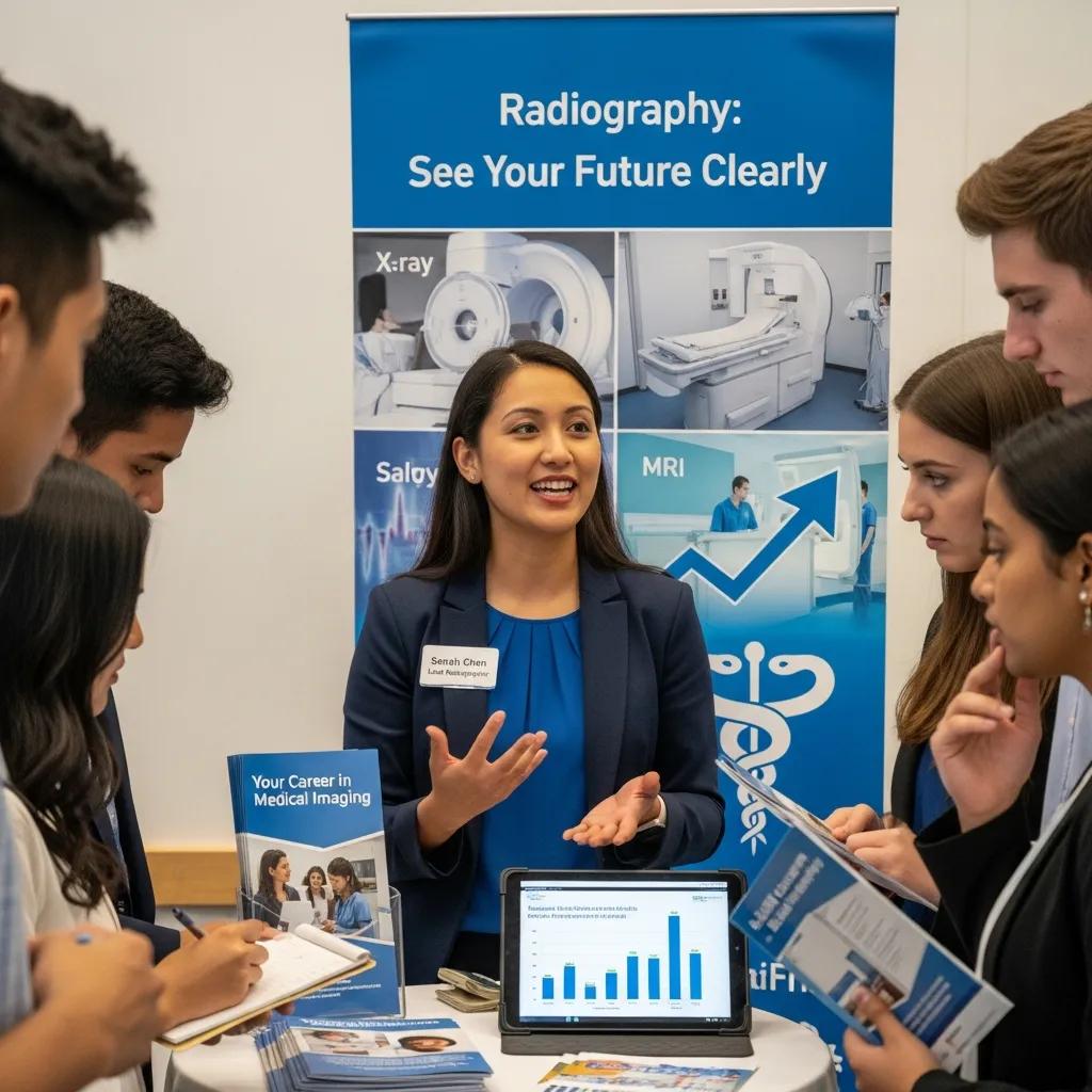 Graduates discussing radiographer salaries and career prospects
