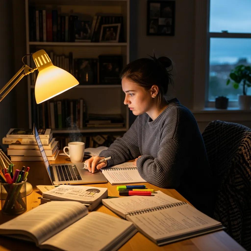 Student studying at home, illustrating the concept of online degree programs and flexible learning