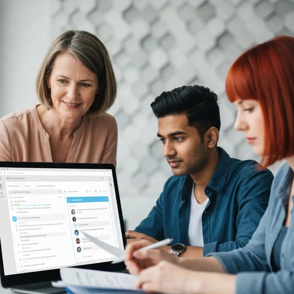Team engaged in real-time co-editing and version control